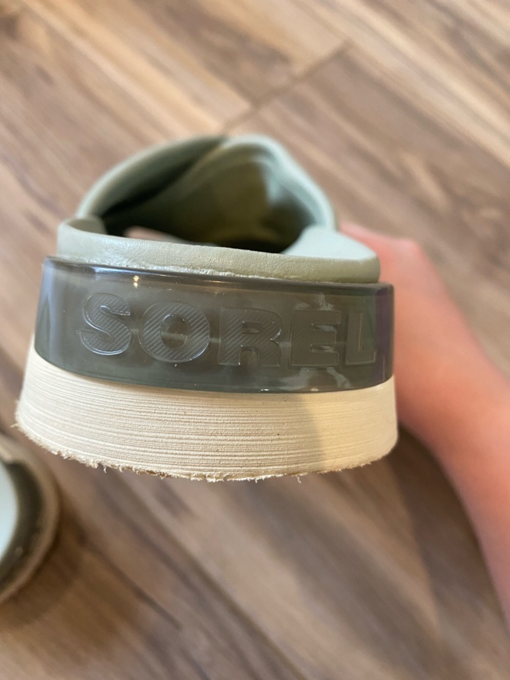 Sorel Crossband Slide Mules in Sage Green - Picture 6 of 7